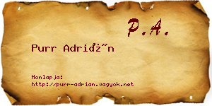 Purr Adrián névjegykártya