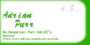 adrian purr business card
